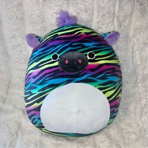 Squishmallows 16" Safiyah, Rainbow Neon Stripe Zebra | Stuffed Plush Kellytoy